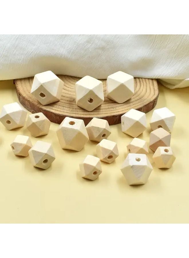 خرز خشبي طبيعي غير منتهي 14 ملم 40 قطعة شكل ثماني الأضلاع لصنع المجوهرات DIY - Image 2